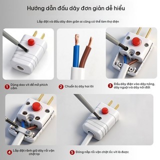 Phích cắm điện thông minh chịu nhiệt 10A có công tắc Công tắc Diode, dẫn điện tốt, Chịu nhiệt tốt, Sửa điện gia đình