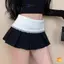 Váy Mini xếp ly cạp cao dành cho nữ Váy chữ A giảm béo Trang phục mùa thu để làm việc Trang trọng Hoạt động thường ngày tại trường mới