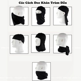 Khăn Trùm Đầu Ninja Fullface Kiêm Khẩu Trang Chống Nắng, Chống Bụi