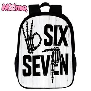 Ba lô in họa tiết hoạt hình Six Seven 67 cho bé trai và bé gái Ba lô đi học sinh 14 inch