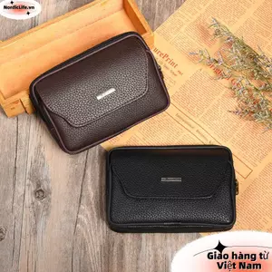 Gói thắt lưng NORDICLIFE Bum, Túi thắt lưng nam du lịch thể thao, Túi thắt lưng thoải mái bằng da PU chống thấm nước