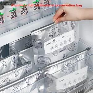 QIUWU 10 Cái / túi Túi Đựng Thực Phẩm Lá Nhôm Dung Tích Lớn Tủ Đông Chống Rò Rỉ Nhà Bếp An Toàn Túi Tươi Giữ Tươi Túi Zip Lo Có Thể Tái Sử Dụng.