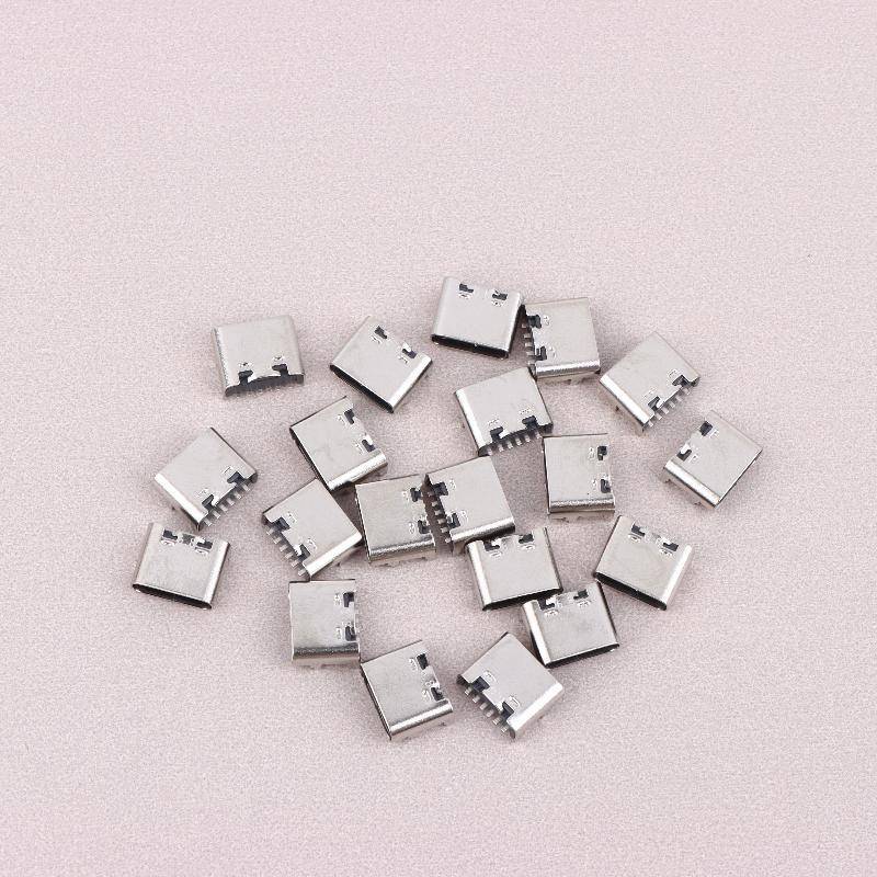 JCSYFAC 10 / 20 Cái 6 Pin Type-C Soet USB Cổng Kết Nối Loại C Nữ Cổng Sạc Ja PCB Hàn SMD SMT DIY Sửa Chữa Loại C Adapter Mới