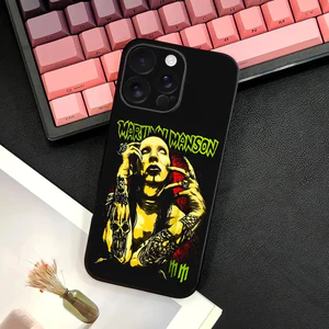 TP-3 Singer M-Marilyn M-Manson Ốp Điện Thoại IPhone 17 16 15 14 13 12 11 Pro Max Plus Mini Đen Mờ Vỏ Mềm Funda
