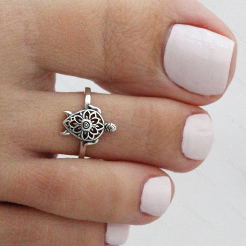 [Mèo con] Rùa Biển Có Thể Điều Chỉnh Mở Chân Nhẫn Dành Cho Nữ Boho Đi Biển Thời Trang Ngón Chân Mặc Trang Sức Phụ Kiện Mới