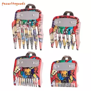 FAVORITEGOODS 2 / 3 / 4 Lược cắt tóc cấp, Lược đính kèm Tông đơ cắt tóc bằng thép không gỉ Lược giới hạn, Dụng cụ tạo kiểu đa năng Graffiti Lược định vị tiệm cắt tóc