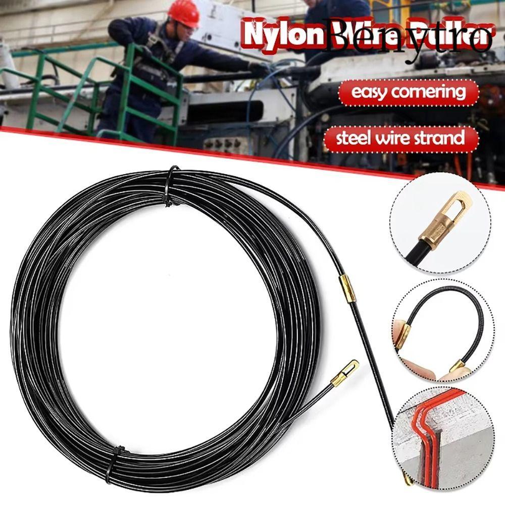 BENYTRO 1 Cuộn Hướng Dẫn Kéo Đẩy, 5 / 10 / 15 / 20 / 25 / 30M Nylon Cable Puller, Electrician Spring Tape 3mm Conduit Threader Công Cụ Hỗ Trợ Dây