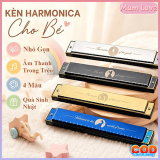 Kèn Harmonica 24 Lỗ Cao Cấp, Dễ Thổi, Rõ Nốt, Vỏ Kim Loại Bóng Đẹp, Quà Tặng Cho Bạn Trai, Con Trai