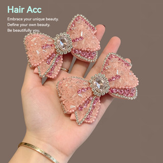 Ngọt Ngào Girly Full Kim Cương Nơ Bên Kẹp Tóc Nổ Kẹp Tất Cả Trận Đấu Mỏ Vịt Kẹp Phụ Kiện Tóc