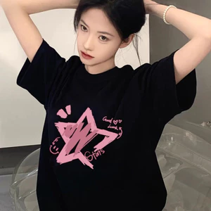 （Giao hàng 24h）Angela Áo sơ mi ngắn tay nữ, chất liệu mềm mại, dáng rộng, trẻ trung và thời trang.