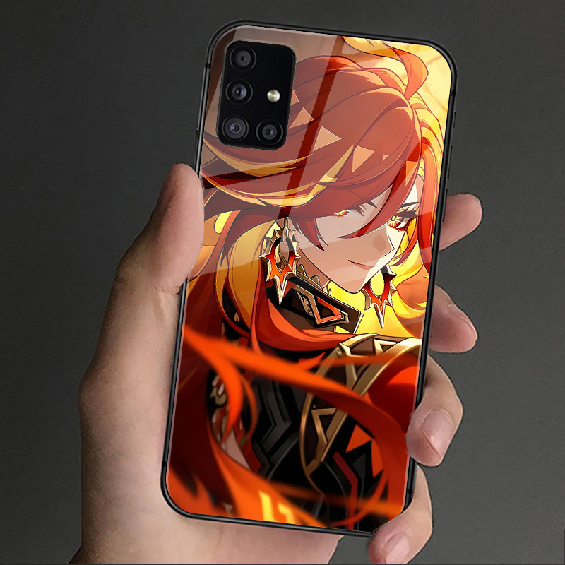 Ốp Điện Thoại Kính Genshin Impact Mavuika 01 Cho Samsung Galaxy A14 A16 A30 A22 A32 A33 A15 A35 A42 A55 A56 4G A52 A53 A54 A70 A71 A72 A73 5G