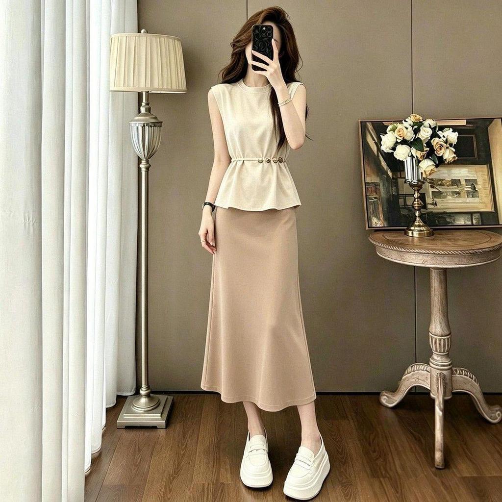 [Giảm giá trong thời gian có hạn] Nhẹ nhàng sang trọng Cảm giác cao cấp Tính khí Váy dài hẹp Bộ đồ đi lại mùa hè Ôm hơn Nhìn nhẹ nhàng