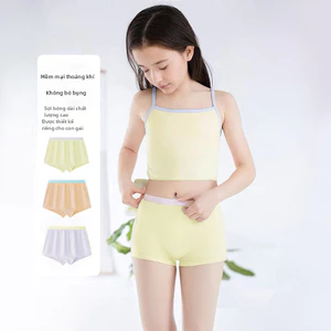 Quần lót Cotton nguyên chất lớp A cho bé gái, mềm mại thoáng khí.