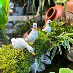 Maybest 3 Chậu hoa sen thủy canh màu trắng dễ thương Tượng nhựa cổ điển Điêu khắc ngoài trời cho văn phòng tại nhà Bàn làm việc trang trí bàn làm vườn {VN}