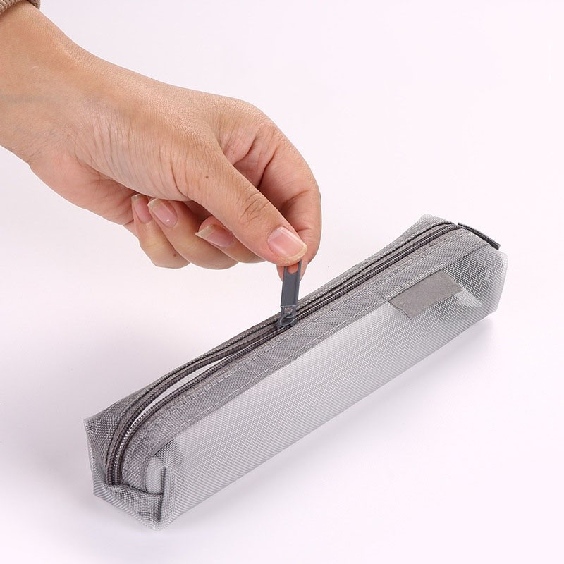 [COD] Hộp Đựng Bút Chì Mini Trong Suốt - Vải Lưới Bền, Độ Cứng Vừa Phải, Mẫu Mã Đơn Giản Sang Trọng