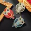 AqToCna Cú Thổ Cẩm Kim Loại Động Vật Pin Nữ Kim Cương Giả Trang Sức Thời Trang Quà Tặng Phụ Kiện Cho Áo Khăn Đầm AqToCna