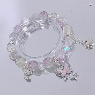 Vòng tay đính cườm bướm cổ tích Pha lê, màu sắc mát mẻ, phù hợp phụ nữ và bé gái,ideal cho các bữa tiệc và hàng ngày.