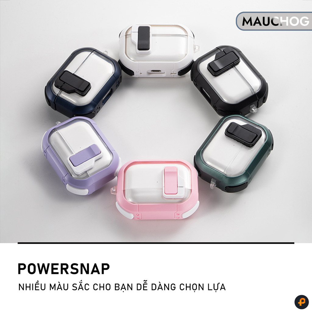 Ốp Trong Suốt Chống Sốc Có Khóa Cài Nam Châm Từ Tính Kèm Móc Treo Cho Airpods Pro 3 2 Airpods 4