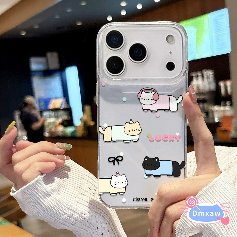 Ốp điện thoại dạng kem trắng hình động vật Graffiti dễ thương cho iPhone 17 Air 16 15 14 Plus 13 12 11 Pro Max XR XS Max X 8 7 6 6s Plus SE3 SE2 2022 2020 Vỏ mềm hình chó mèo hoạt hình