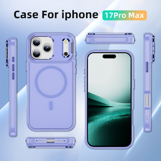 Ốp điện thoại giá đỡ ống kính từ tính mờ cho iPhone 17 16 15 14 Pro Max 17 Air Plus Chống sốc Dễ dàng làm sạch Sạc không dây