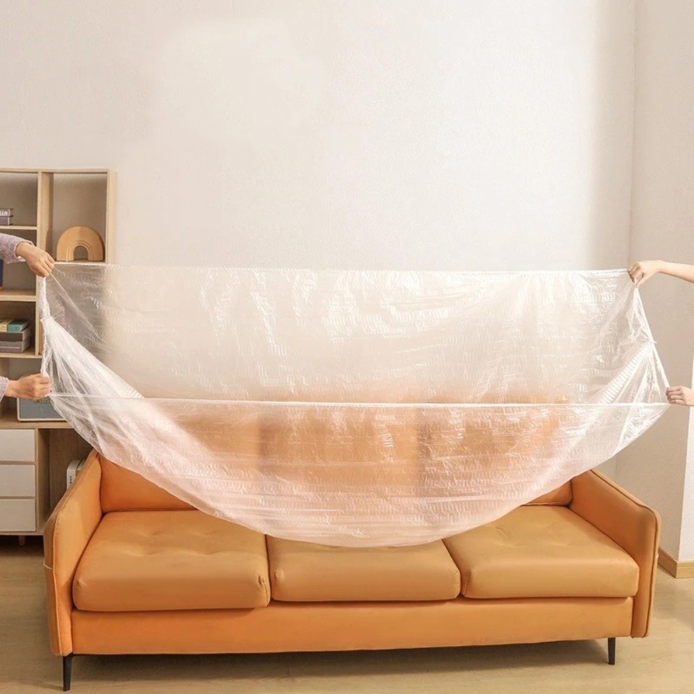 Vỏ bụi dùng một lần WOODNEST, Vỏ bụi nội thất dây rút trong suốt, Kích thước lớn đàn hồi Tất cả các màng bụi nhựa được bọc Cải tạo nhà