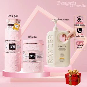 Combo sữa tắm dầu gội, Cặp Dầu Gội Xả Nước Hoa nữ N5 1600ml+ 1 Chai Sữa Tắm Ramze Trắng Da 1000ml