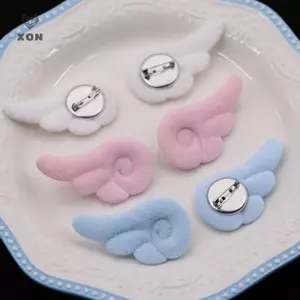 1 Cặp Thổ Cẩm Thiên Thần Nhỏ Phong Cách Nhật Bản Ngọt Ngào Trang Trí Quần Áo Y2K Sang Trọng Túi Mũ Phụ Kiện [Mina]