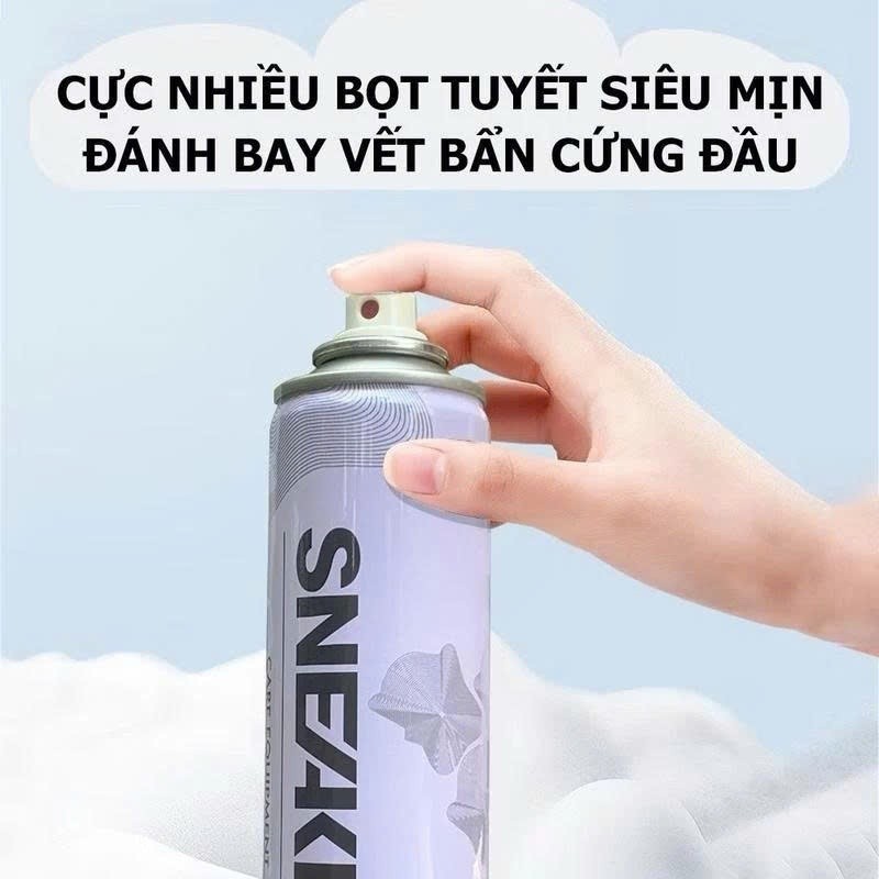 Combo 3 Chai Xịt Vệ Sinh Giày Sneaker Cao Cấp -Bình Xịt Bọt Tuyết Giặt Khô Giày, Khử Mùi Bảo Vệ Giày