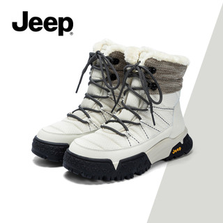Giày Bốt Tuyết JEEP Nữ Mùa Đông Cao Cấp Dày Lớp Lót Lông Cừu Chống Thấm Nước Chống Trơn Trượt Giày Cotton Ngoài Trời Chống Lạnh