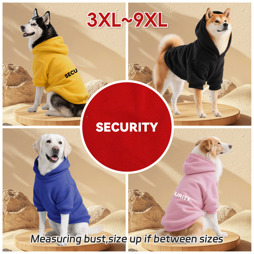 Áo Hoodie cho chó lớn 3XL-9XL, In chữ, kiểu áo chui đầu, có sẵn 6 màu, vải mềm, thoải mái, thoáng khí, ấm áp, có thể giặt được, thích hợp cho tất cả các giống chó lớn