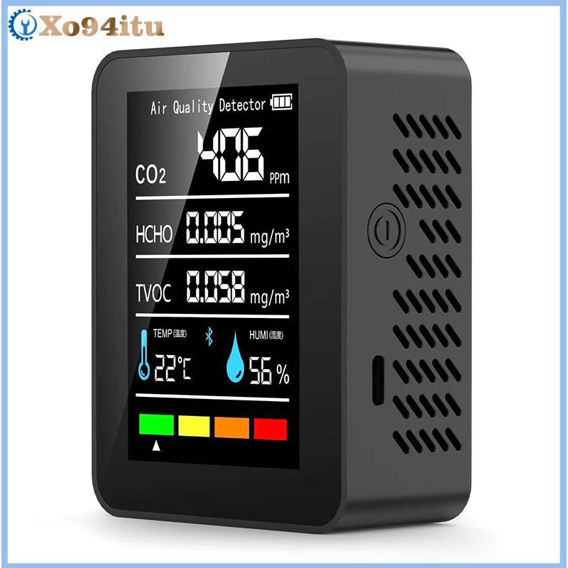 XOITU Đa Năng 5in1 CO2 Máy Đo Độ Ẩm Nhiệt Độ Kỹ Thuật Số Máy Đo Độ Ẩm Carbon Dioxide TVOC HCHO Màn Hình Chất Lượng Không Khí VN