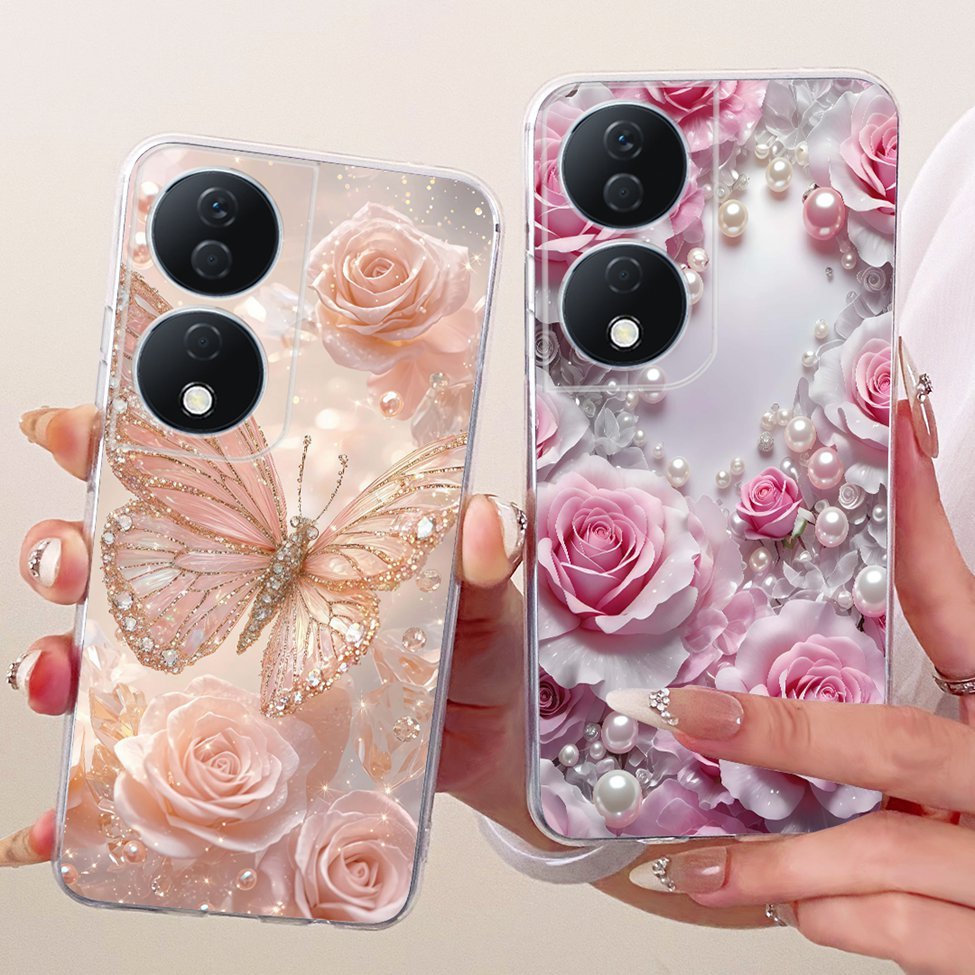 Vỏ trong suốt Honor X7B Vỏ hình con bướm thời trang dễ thương Vỏ sơn mát mẻ ngộ nghĩnh CLK-LX1 CLK-LX2 CLK-LX3
