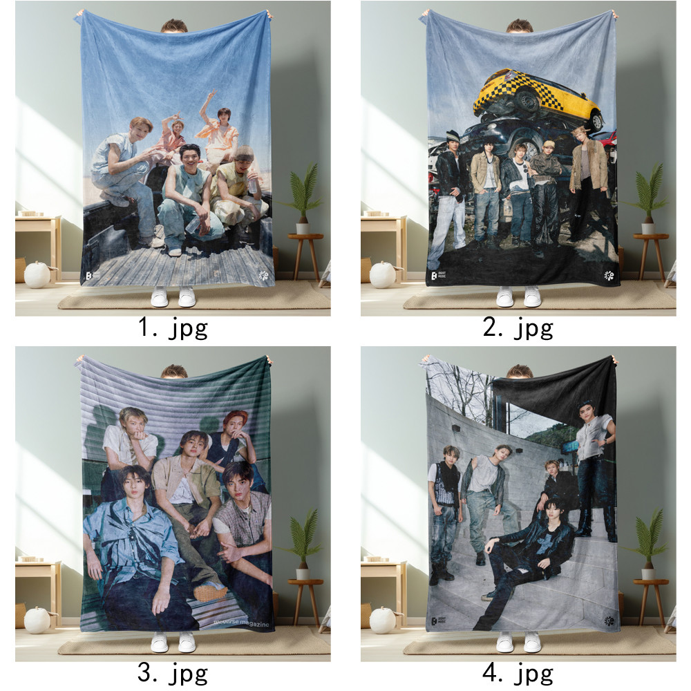 Chăn Flannel in hình một mặt Kpop CORTIS cho ghế Sofa, giường ngủ, văn phòng hoặc du lịch