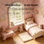 EDIWANY Nhà Búp Bê Mô Hình Thu Nhỏ Cửa Sổ, Retro Rỗng Ra Khung Cửa Mini Trang Trí Nội Thất, Chất Lượng Cao 1: 12 Phong Cách Châu Âu Nhiều Màu Nhà Búp Bê Mô Hình Cảnh Micro