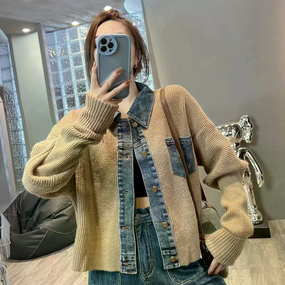 Áo khoác nữ Thiết kế Niche Loose Thời trang Ngắn Retro Denim