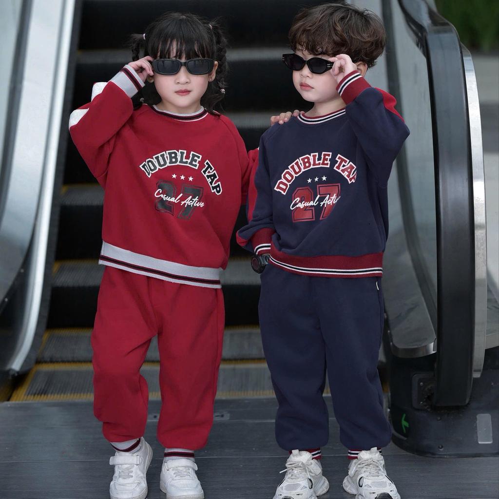 [BiBeo Kids] Bộ Quần Áo THỂ THAO DOUBLE TAP COOL cho bé ,Bộ quần áo dài tay cho bé