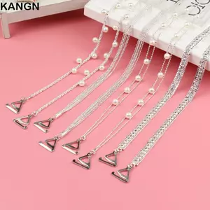 Dây đeo đồ lót KANGN, Dây đeo áo ngực kim loại đính đá, Phụ kiện đồ lót nữ chống trượt Aniti có thể điều chỉnh