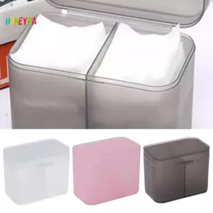 < Honeyba > Miếng đệm bông Khăn lau móng tay Bàn chải trang điểm Người tổ chức Hộp đựng Hộp đựng Hộp đựng Hộp đựng độc lập hai ngăn đẹp
