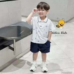 Bộ quần áo POLO HỌA TIẾT KẺ cho bé trai , Quần áo chất COTTON mềm thoải mái cho bé