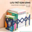 Kệ Sách Để Bàn Gấp Gọn 3 Ngăn HomeMate, Kệ Chặn Sách Co Giãn Bằng Thép Dày 0.9mm Chịu Lực Tốt