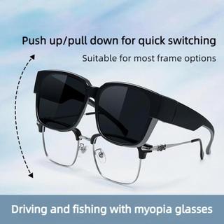 Kẹp 2 Trong 1 Trên Kính Mát Myopic Tầm Nhìn Ban Đêm Lái Xe Kính Dành Cho Nam Nữ Chống Tia UV Câu Cá Sắc Thái Kính Mắt Quà Tặng