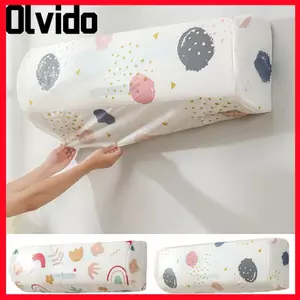 OLVIDO 1 / 3 Vỏ điều hòa không khí, Nắp bụi quạt làm sạch không khí treo tường, Tấm bảo vệ điều hòa chống nước 130x60cm