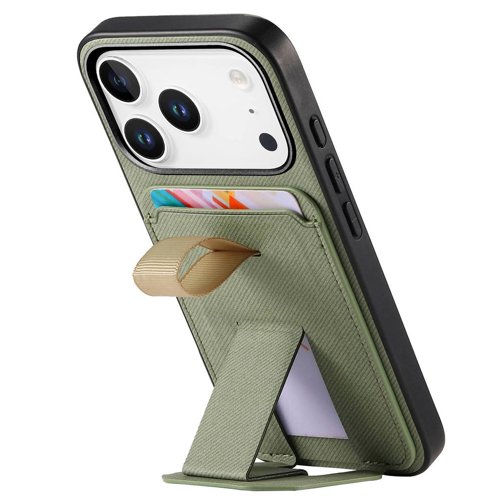 TPU + Vải Kết Cấu Khe Cắm Thẻ Dành Cho IPhone Air 17 16 15 14 13 12 Pro Max PIus 16e Giá Đỡ Vô Hình Vỏ Điện Thoại Chống Sốc