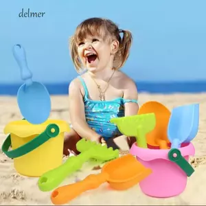 DELMER 1 Bộ Đồ Chơi Xô Đi Biển, Xẻng Di Động Đi Biển Cát Chơi Đồ Chơi, Cát Xô Hố Dụng Cụ Nhẹ ABS Xô Đi Biển Chơi Đồ Chơi Bãi Biển Cát Trò Chơi