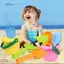 DELMER 1 Bộ Đồ Chơi Xô Đi Biển, Xẻng Di Động Đi Biển Cát Chơi Đồ Chơi, Cát Xô Hố Dụng Cụ Nhẹ ABS Xô Đi Biển Chơi Đồ Chơi Bãi Biển Cát Trò Chơi