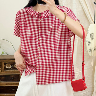 [Hàng có sẵn] Áo sơ mi nữ Cotton chất lượng cao dáng rộng, đa năng, giảm tuổi, nhẹ, mùa hè