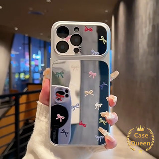 Tương thích cho IPhone 16 17 12 15 14 11 13 Pro Max X XS Max XR Air 14 Plus Thời trang đơn giản Full Màn hình Vỏ gương nơ đầy màu sắc