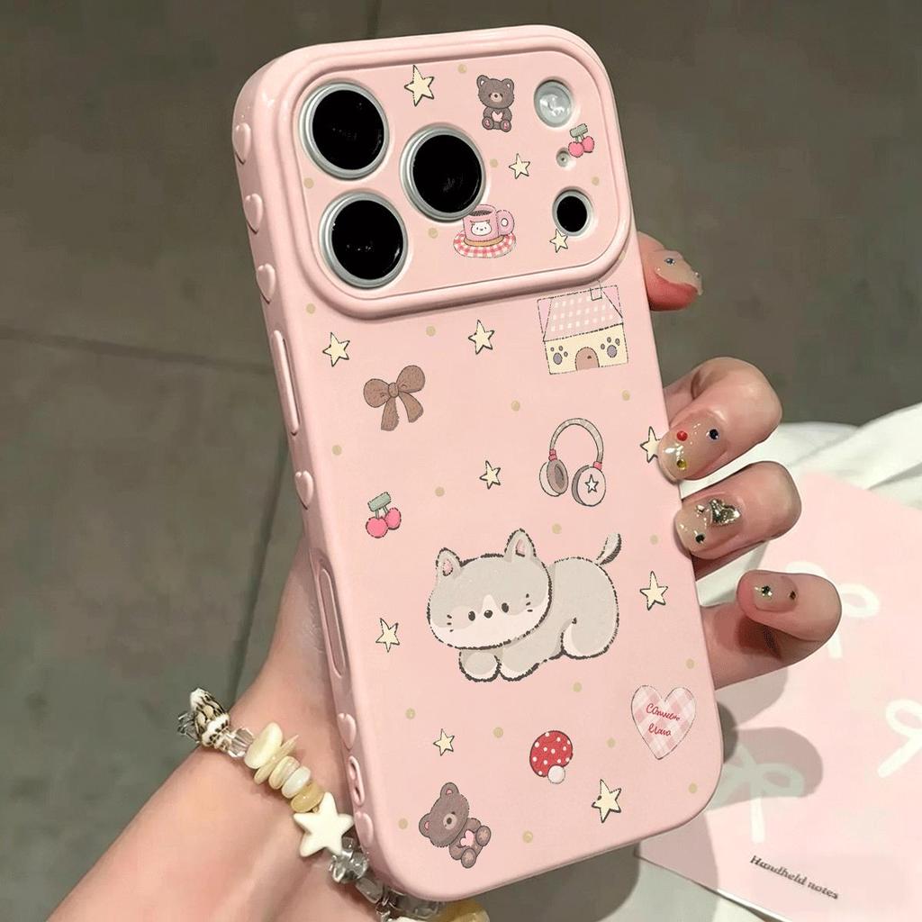 Ốp lưng iPhone 14 Pro họa tiết hồng nâu dịu mắt cao cấp chống trầy lâu dài iPhone17 16 15 1312
