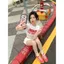 Quần Bud lưng cao Quần short lưng co giãn cho bé gái Mùa xuân hè Phong cách mới Quần short ống rộng phù hợp