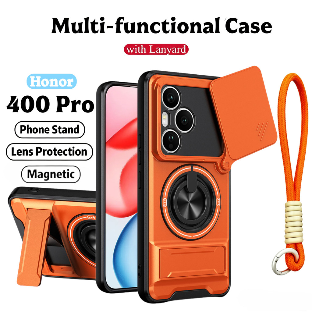 Ốp Điện Thoại Đa Năng Sang Trọng Thích Hợp Cho Honor 400 Pro 200 Lite 600 500 Smart 5G Dây 360°Giá đỡ vòng có vỏ máy ảnh Vỏ bảo vệ toàn diện chống sốc